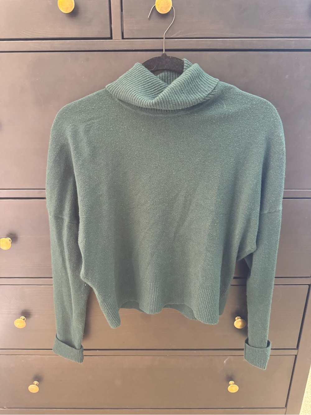 Express Dark Green Turtleneck Sweater - Women